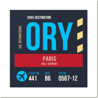 Paris Orly Airport Stylish Luggage Tag (ORY) Posters and Art